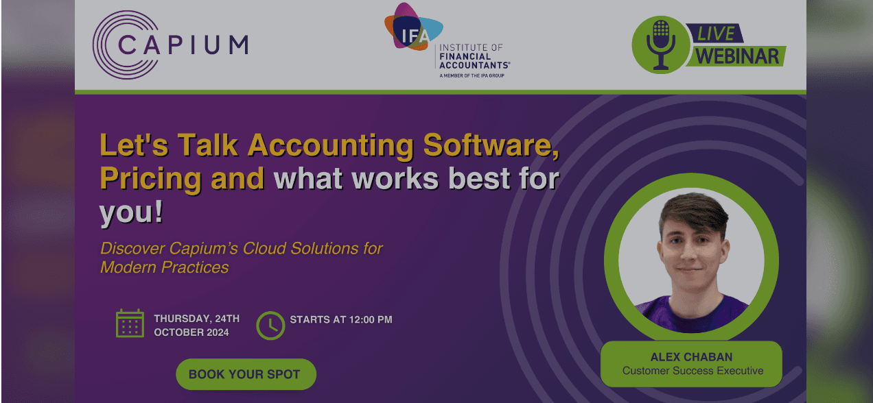 IFA & Capium Webinar: Let's Talk Accounting Software, Pricing and what works best for you! logo