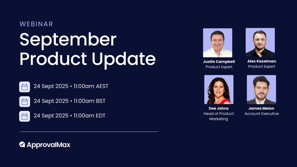 ApprovalMax - September Product Update 2025 logo