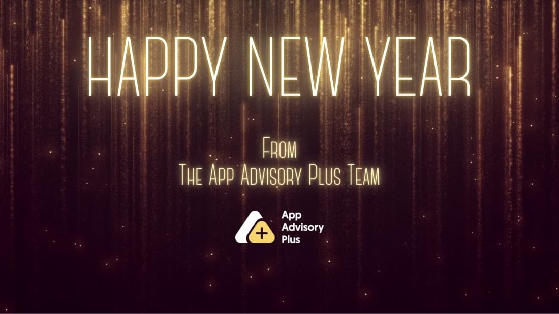 🥂 Happy New Year from App Advisory Plus! logo