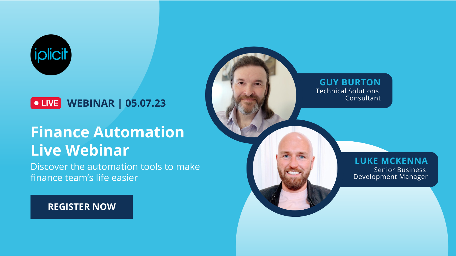 Automation tools to make the finance team’s life easier webinar with iplicit image