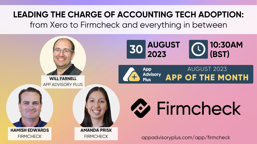 Leading the charge of accounting tech adoption: from Xero to Firmcheck and everything in between logo
