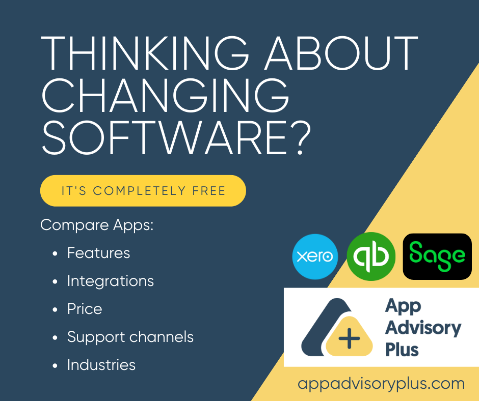 Thinking about changing accounting software? Research with App Advisory Plus logo