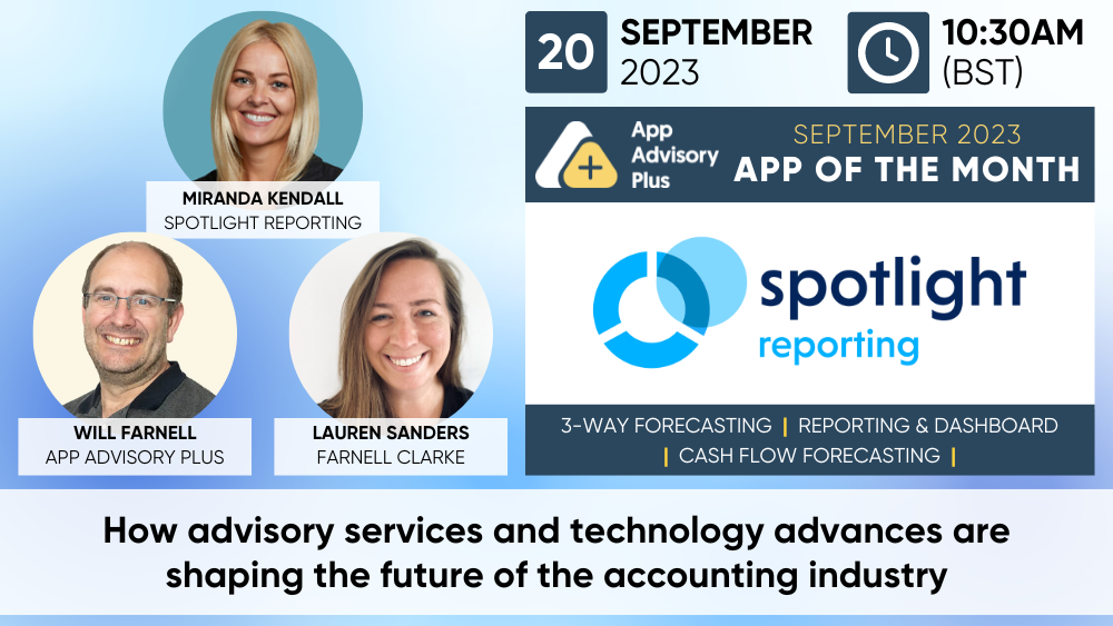 How advisory services and technology advances are shaping the future of the accounting industry with Spotlight Reporting logo