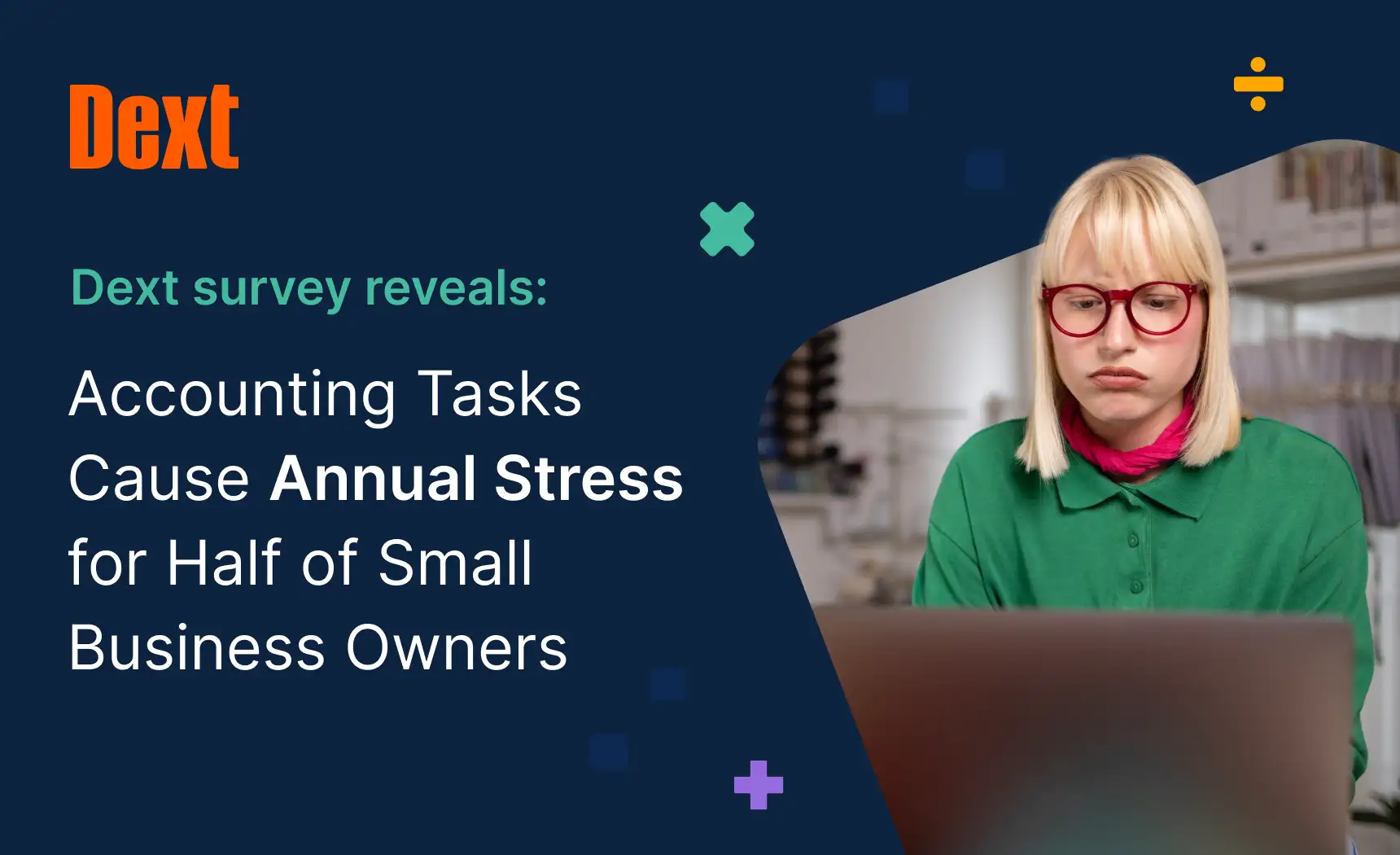 Accounting Tasks Cause Annual Stress for Half of Small Business Owners by Dext logo