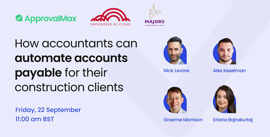 How accountants can automate accounts payable for their construction clients with ApprovalMax logo