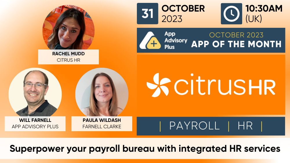 Superpower your payroll bureau with integrated HR services with App of the Month citrus HR logo