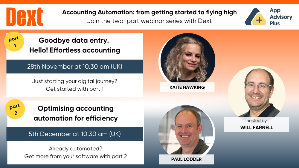 Dext webinar series: Accounting Automation from getting started to flying high image