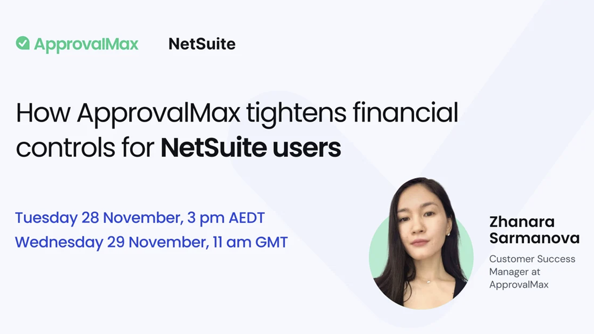 How ApprovalMax tightens financial controls for NetSuite users logo