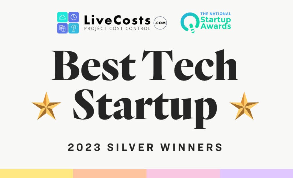 LiveCosts win "Best Tech Startup" at the National Startup Awards image