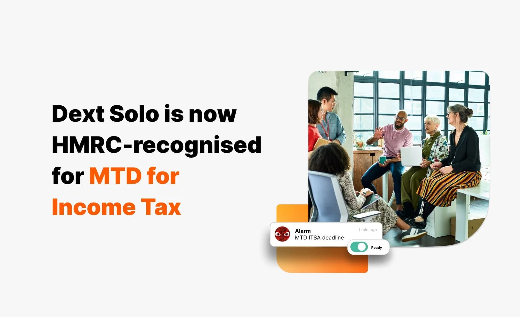 Dext Solo is now HMRC-recognised for MTD for Income Tax logo